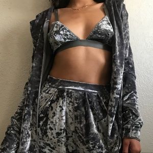 VINTAGE Crushed Velvet Suit Set